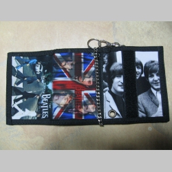 Beatles, hrubá pevná textilná peňaženka s retiazkou a karabínkou